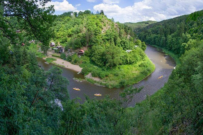 Easy Canoe Mission to the Sazava River from Prague Day Trip - The Sazava gorge: forests, rocks, and quiet cabins