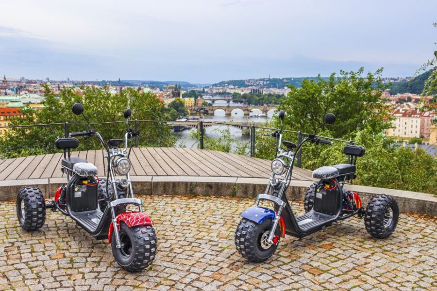 Grand City Tour on Electric Trike in Prague - Live Guided - Letná Park, the giant metronome, and viewpoint time you’ll actually use