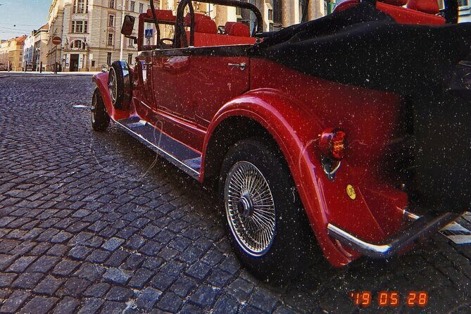 Karlstejn Castle in Vintage Convertible Car - Weather Matters More Than Usual With an Open Car