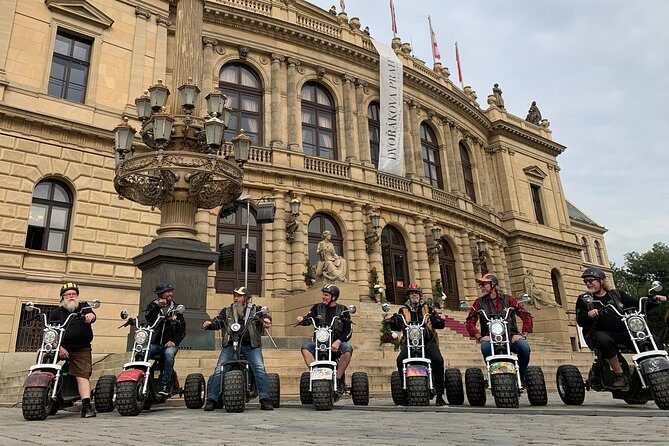 Live-Guided Tour - Trike-Harley Adventure of Prague - Old Town Edge Icons: Lennonova zeď, Charles Bridge, Kafka, Rudolfinum, and the Jewish Quarter
