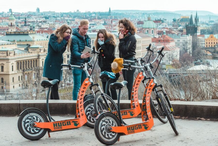 Prague: 3-Hour Fat Tire E-Scooter Tour - Prague Castle from outside, plus Strahov Monastery breaks