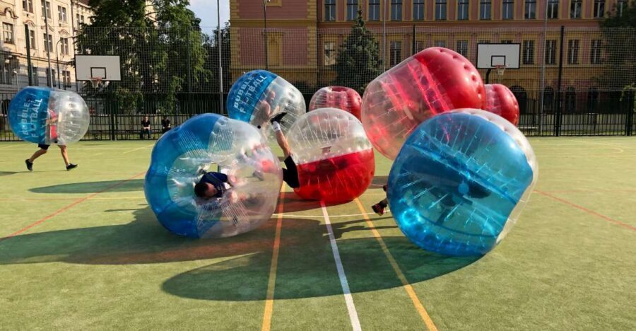 Prague: Bubbles football in city centre of Prague - Finding the Huge Brown Gate: Meeting Point Without Stress