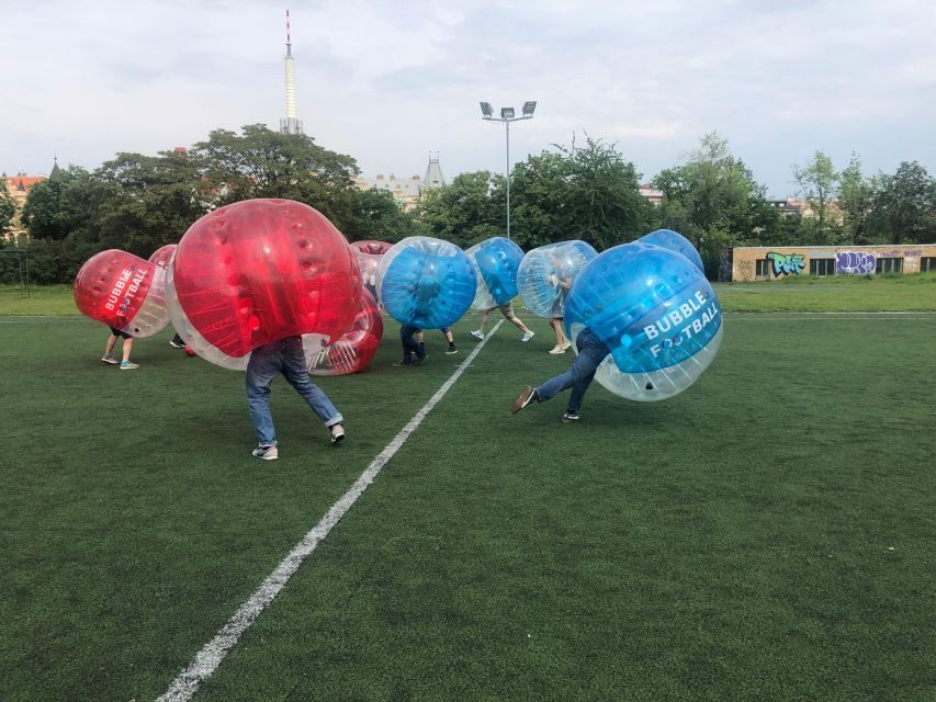 Prague: Bubbles football - Zorb Football in centrum - Bubble balls, knee protection, and referee control: the safety approach that helps