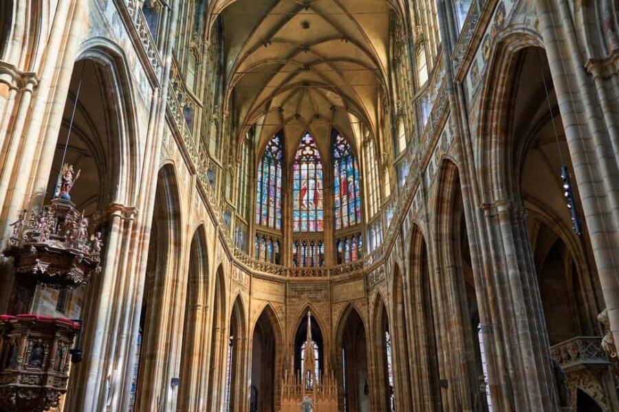 Prague Castle St. Vitus Cathedral, Royal Palace, St. George's Basilica - St. Vitus Cathedral: Gothic proof, plus the Wenceslas Chapel details