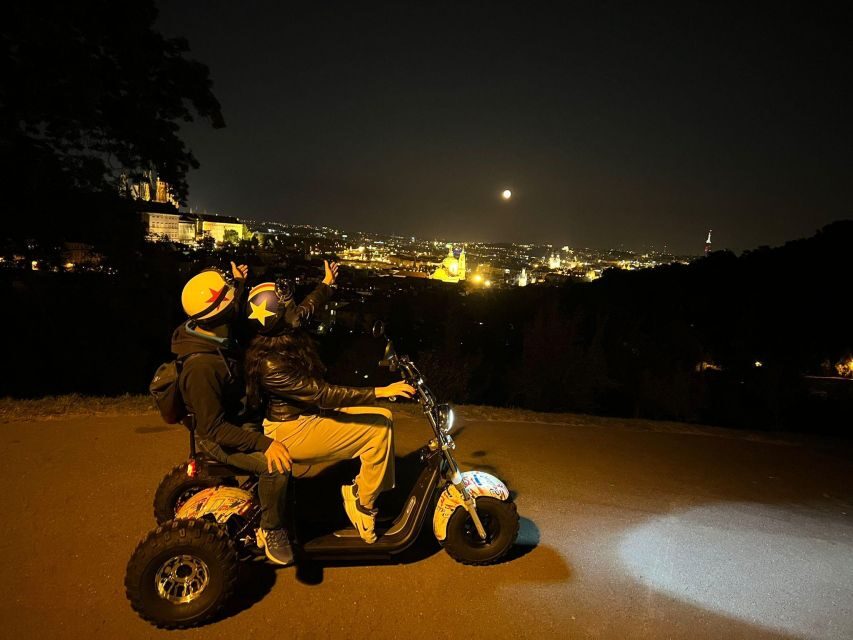 Prague City sightseeing in Night Trike Tour - Letná Park, the Giant Metronome, and the Best “Look Down at Prague” Moment