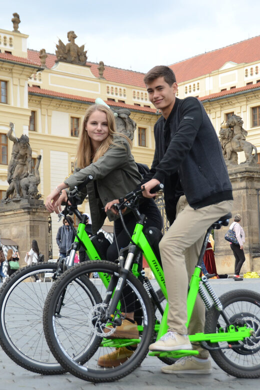 Prague Electric Scooter and eBike Grand Tour - Getting Started by Charles Bridge: Practice Ride, Safety Gear, and Easy Direction
