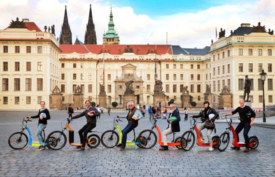 Prague: Half-Day Guided Tour by Segway and E-Scooter - E-scooter up Petrin Hill: the best way to earn those viewpoints