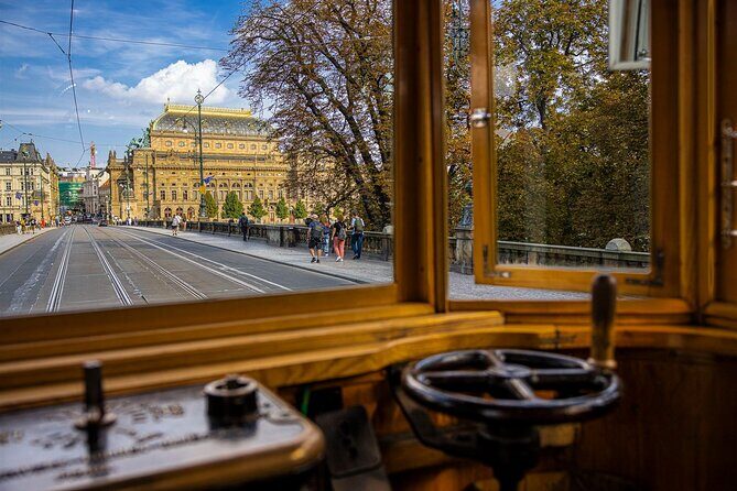 Prague Hop on Hop off Sightseeing Tram - National Theatre (Národní divadlo): gold, Czech painters, and a major stage