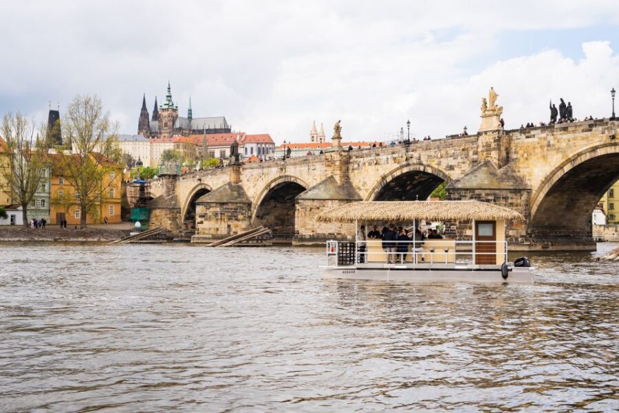 Prague: Party Tiki Boat Sightseeing Cruise with Drinks - Entering Prague’s landmark stretch from the water