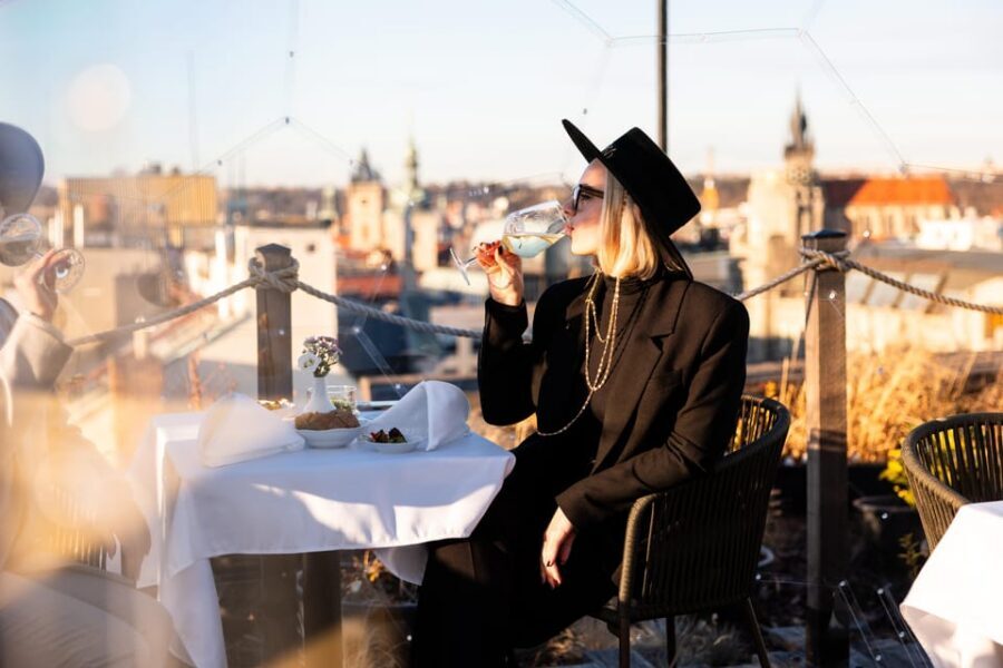Prague: Sky Bar Aperitivo Menu with Drink & Panoramic Views - What the View Covers: Castle, Garden, Wenceslas Square, and 360° City Energy