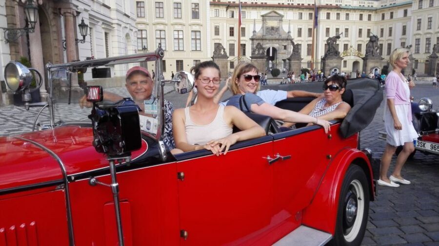 Prague: Vintage Car Ride and Walking Tour - Price and value: what $341 means for up to 4 people