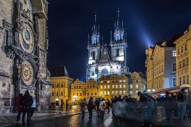 Private Sightseeing in Prague By Night - Old Town Hall and the Astronomical Clock: the night-sky story moment