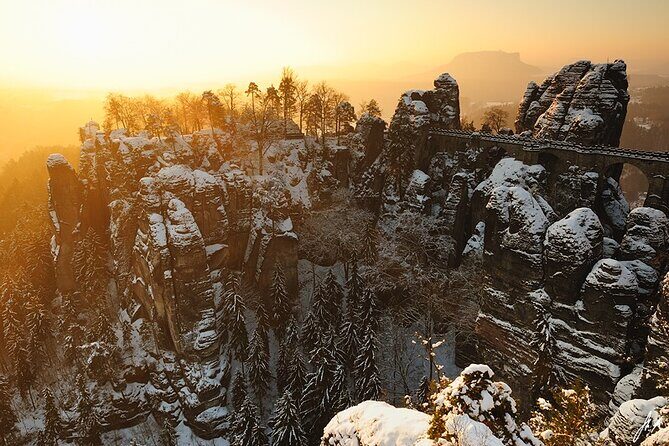 Terezin Camp & Bohemian Switzerland with Tisa&Bastei From Prague - Bohemian Switzerland’s Tisá cliffs: short hike, strong payoff