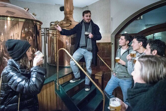 The Castle Side Breweries & Pubs small-group with PragueWay - Stop 3: U Černého vola for black lager plus Czech beer snacks