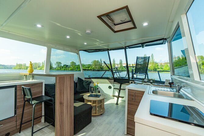 VIP Prague YachtBoat ONE Experience: All-You-Can-Drink - A Private Yacht Cruise That Feels Like a Prague Moving View Deck